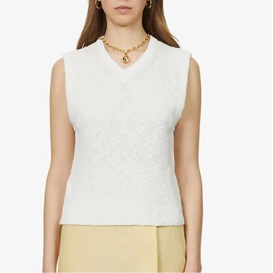 Samse Samse Zoey Organic Cotton Linen Blend Vest Antique White
